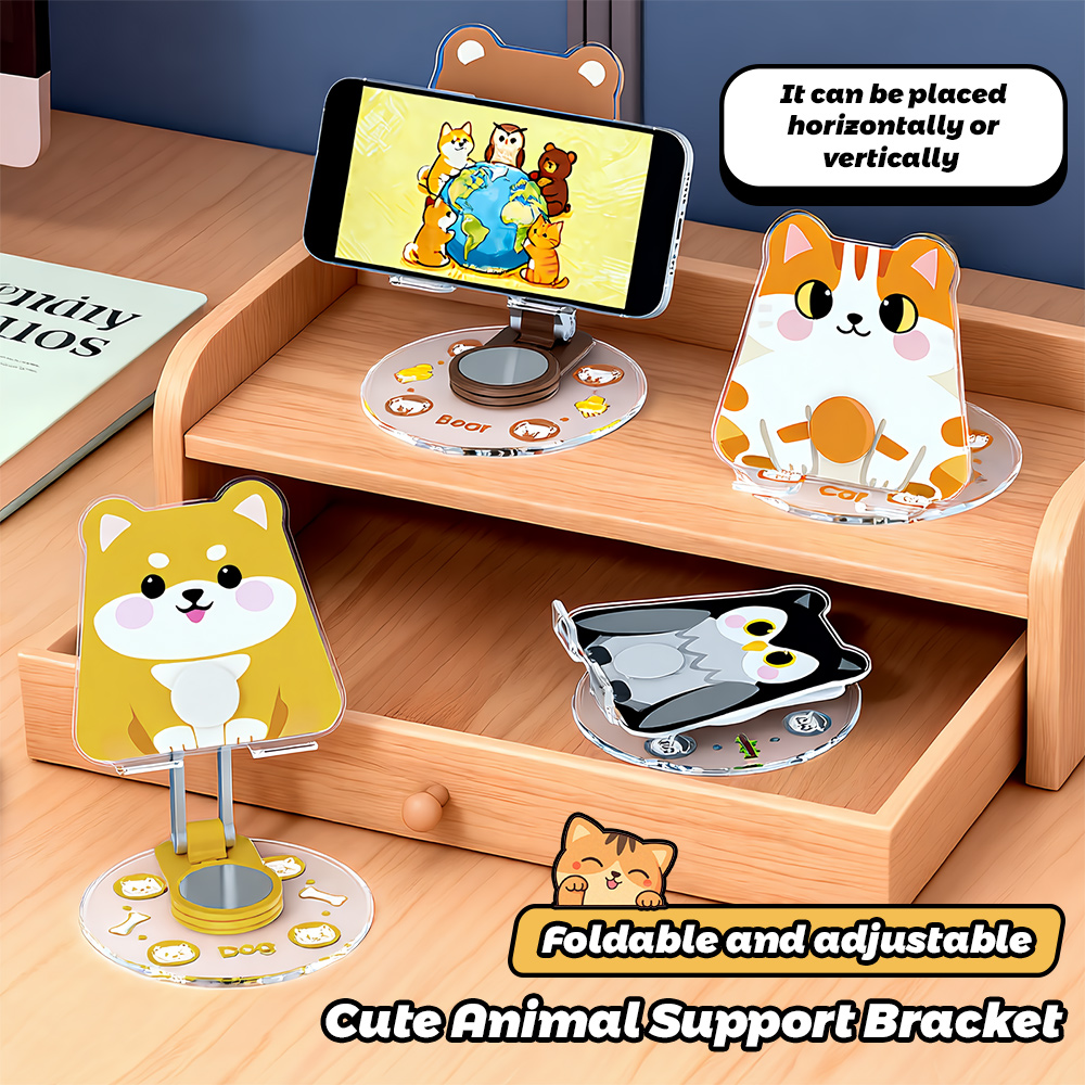 Phone Accessories For Teen Girls - 귀여운 동물 모양 휴대폰 거치대 360도