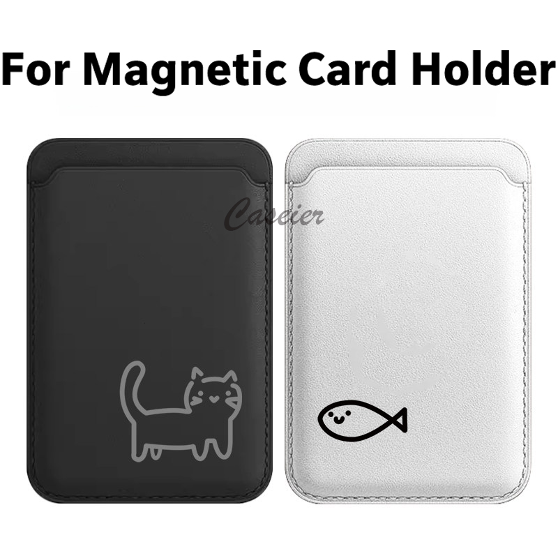 Phone Accessories For Android - 라인 캣 피쉬 패턴 자석 가죽