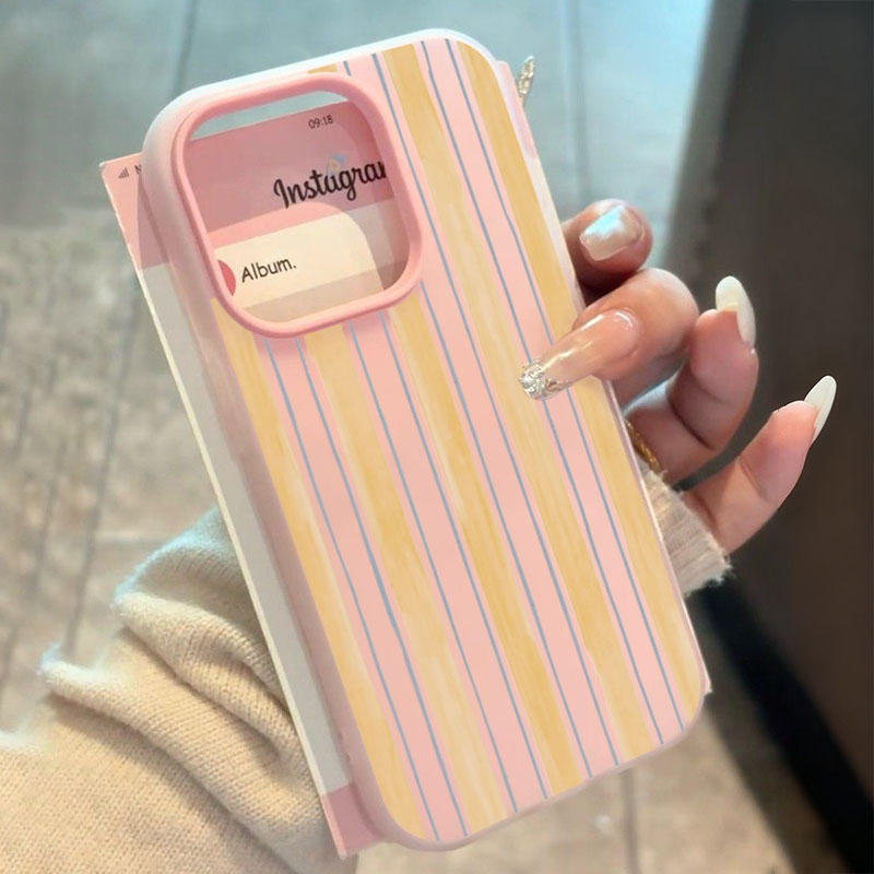 Yellow Phone Accessories - 스타일리시한 노란색 줄무늬 아이폰 케이스 (아이폰