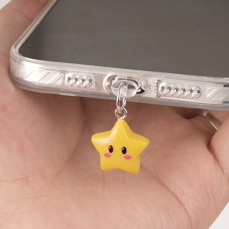 귀여운 3D 노란색 별 모양 휴대폰 먼지 방지 플러그  - Yellow Phone Accessories 리뷰 및 가격