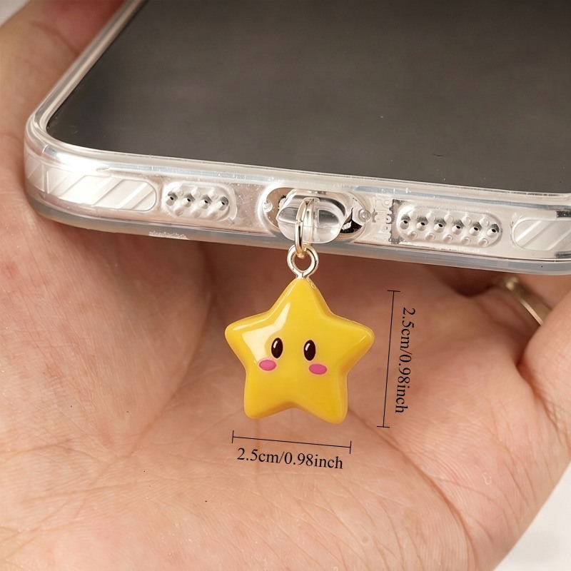 귀여운 3D 노란색 별 모양 휴대폰 먼지 방지 플러그  - Yellow Phone Accessories 리뷰 및 가격