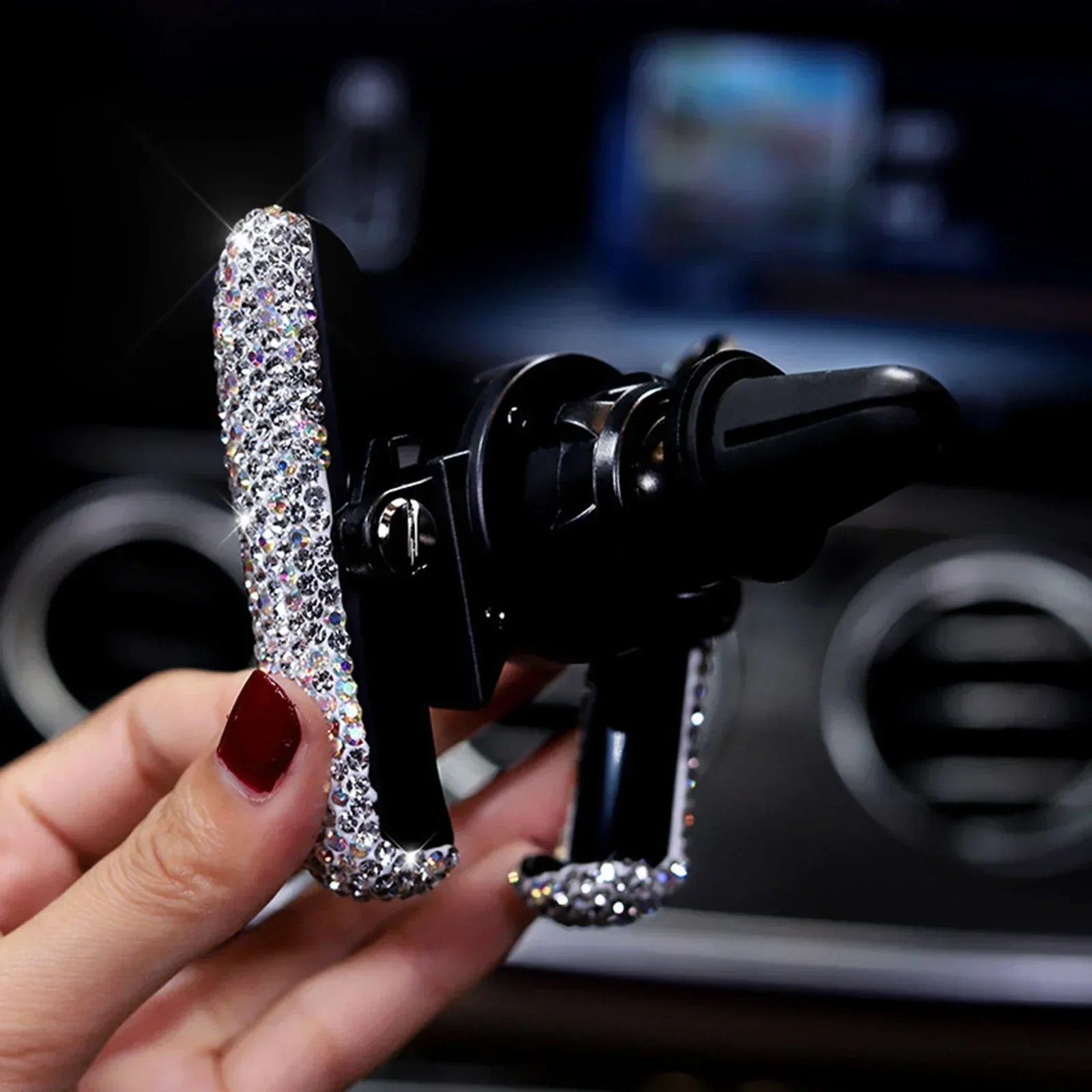 새로운 자동차 휴대폰 거치대 다이아몬드 크리스탈 차량  - Phone Accessories For Android 리뷰 및 가격