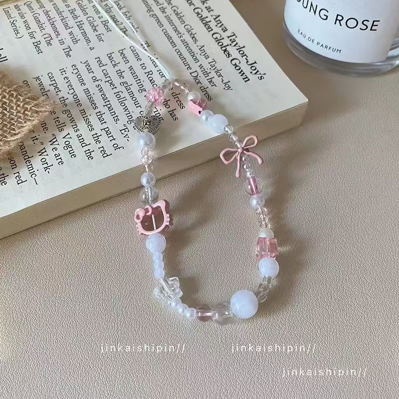 렌디 Y2K 핑크 리본 키티 비즈 폰 스트랩, 투명 멀 - Phone Accessories For Teen Girls 리뷰 및 가격