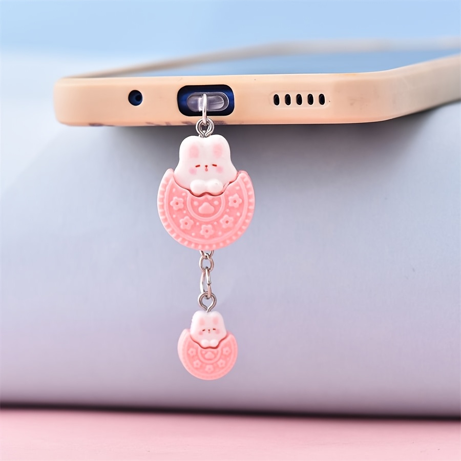 휴대폰 먼지 플러그, 핑크 비스킷 토끼 펜던트, 휴대폰 - Yellow Phone Accessories 리뷰 및 가격