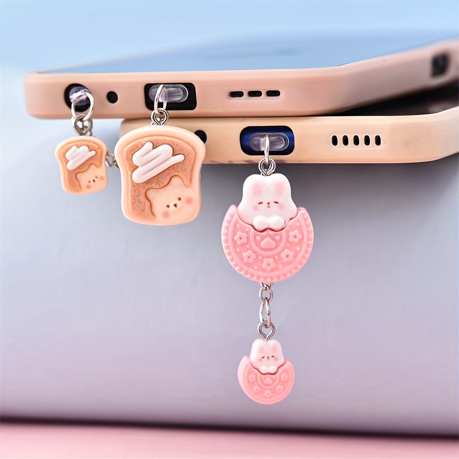 휴대폰 먼지 플러그, 핑크 비스킷 토끼 펜던트, 휴대폰 - Yellow Phone Accessories 리뷰 및 가격