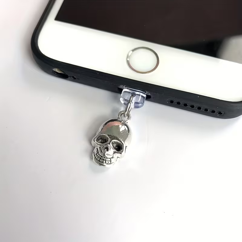1개 합금 해골 모양 폰 더스트 플러그 - 폰 장식,  - Yellow Phone Accessories 리뷰 및 가격
