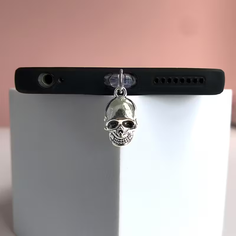 1개 합금 해골 모양 폰 더스트 플러그 - 폰 장식,  - Yellow Phone Accessories 리뷰 및 가격