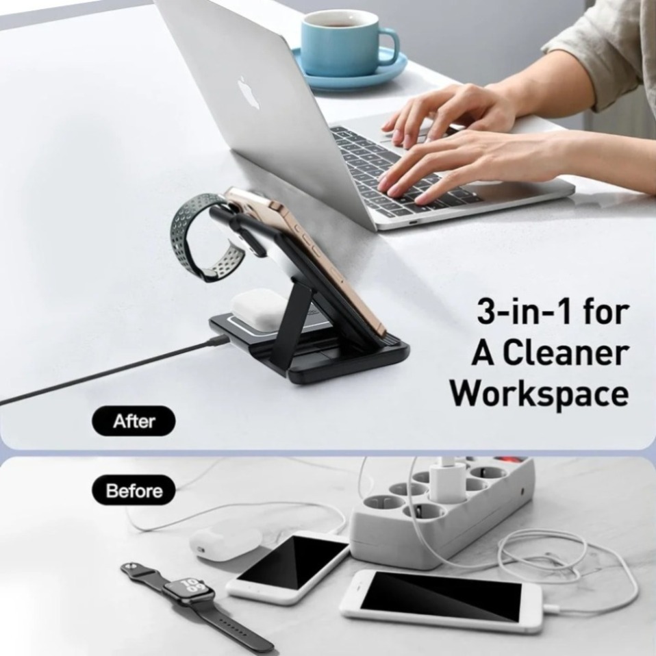야간 LED 조명 3 in 1 무선 충전기 접이식 스탠 - Phone Cooling Fan 리뷰 및 가격